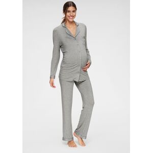 Umstandspyjama LASCANA Gr. 32/34, grau Damen Homewear-Sets Umstandswäsche