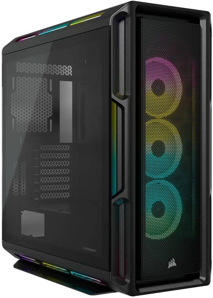 CORSAIR PC-Gehäuse "iCUE 5000T RGB Tempered Glass Mid-Tower Smart Case, Black" Computergehäuse schwarz Computer-Gehäuse