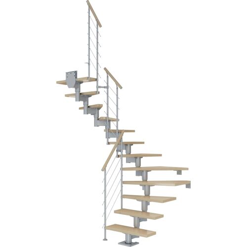 DOLLE Mittelholmtreppe „Cork“ Treppen Gr. 1/2 gewendelt, grau (perlgrau) Treppen