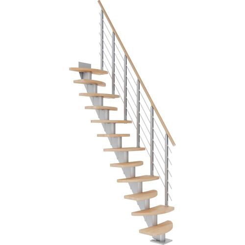 DOLLE Mittelholmtreppe „Berlin“ Treppen Gr. 1/4 gewendelt, grau (perlgrau) Treppen
