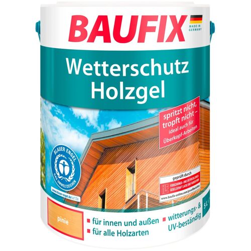 BAUFIX Holzschutzlasur "Wetterschutz-Holzgel" Farben 5 Liter, braun 5 l, braun Holzfarben Lasuren