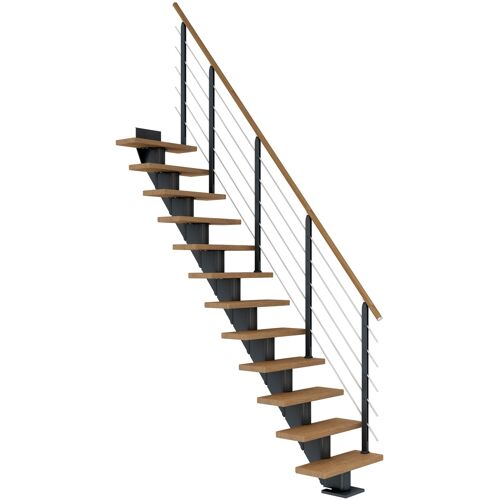 DOLLE Mittelholmtreppe „Frankfurt“ Treppen Gr. 1/2 gewendelt, grau (anthrazit) Treppen