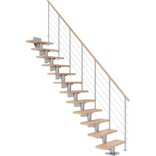 DOLLE Mittelholmtreppe „Cork“ Treppen BucheMetall Gr. gerade, grau (perlgrau) Treppen