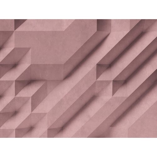 LIVING WALLS Fototapete „The Wall“ Tapeten Fototapete Geometrisch Tapete 3D Rosa Gr. B/L: 4 m x 3 m, Rollen: 1 St., rosa Fototapeten 3D