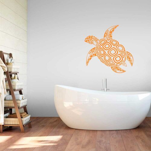 Wall-Art Wandtattoo WALL-ART „Schildkröte“ Wandtattoos Gr. B/H: 80 cm x 79 cm, Tiere, orange Wandtattoos Tiere