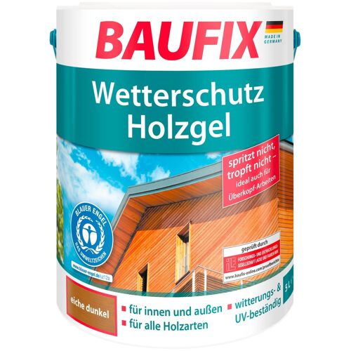 BAUFIX Holzschutzlasur "Wetterschutz-Holzgel" Farben 5 Liter, braun 5 l, braun Holzfarben Lasuren Farben