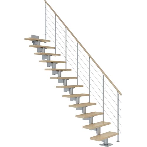 DOLLE Mittelholmtreppe „Cork“ Treppen AhornMetall Gr. gerade, grau (perlgrau) Treppen