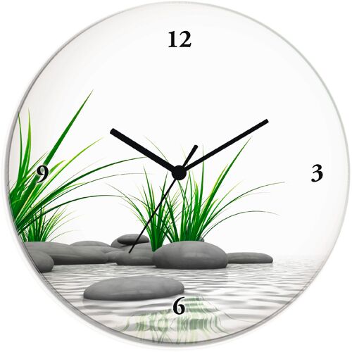 Artland Wanduhr ARTLAND „3 D Steine“ Wanduhren Gr. T: 1,8 cm, Funkuhr, weiß Wanduhren wahlweise mit Quarz- oder Funkuhrwerk, lautlos ohne Tickgeräusche