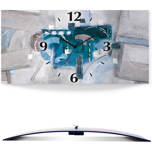 Artland Wanduhr ARTLAND „Abstrakte blaue Kreise“ Wanduhren Gr. B/H/T: 60 cm x 30 cm x 0,3 cm, Quarzuhr, blau Wanduhren 3D Optik gebogen, mit Quarz- oder Funkuhrwerk, versch. Größen