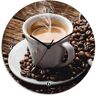 Wanduhr ARTLAND "Heißer Kaffee - dampfender Kaffee" Wanduhren Gr. T: 1,8 cm, Funkuhr, braun Wanduhren