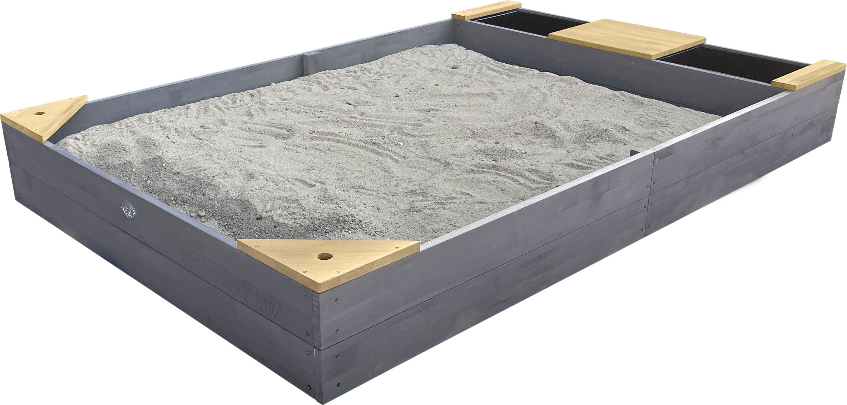 Axi Sandkasten AXI "Kelly" Sandkästen Gr. B/H: 115 cm x 21,8 cm, grau (grau, braun) Kinder Outdoor-Spielzeug mit Becken und Bank