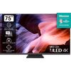 F (A bis G) HISENSE Mini-LED-Fernseher 75U8KQ Fernseher grau (anthrazit) 4k Fernseher