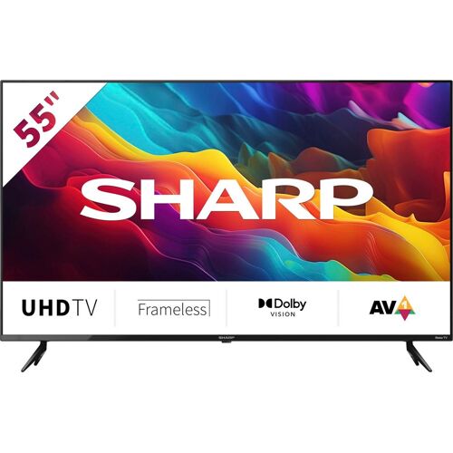 F (A bis G) SHARP LED-Fernseher "4T-C55FJx" Fernseher schwarz LED Fernseher