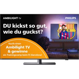 E (A bis G) PHILIPS LED-Fernseher "55PUS8808/12" Fernseher grau (anthracite grey) LED Fernseher