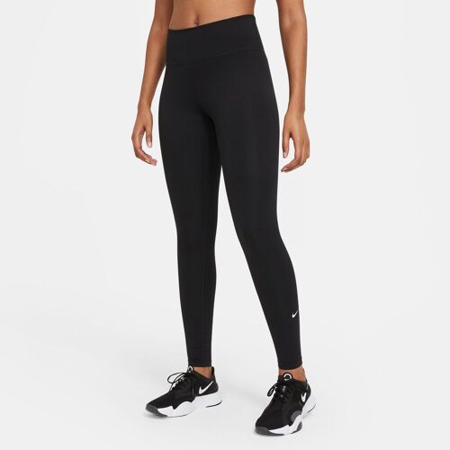 Nike Trainingstights NIKE „ONE WOMEN’S MID-RISE LEGGINGS“ Gr. S (36), N-Gr, schwarz Damen Hosen Yogahosen