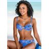 Bügel-Bikini-Top S.OLIVER "Maya" Gr. 38, Cup E, blau (blau, bedruckt) Damen Bikini-Oberteile Ocean Blue mit Doppelträgern und floralem Design