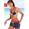 Triangel-Bikini KANGAROOS "Energy" Gr. 38, Cup C/D, blau (marine) Damen Bikini-Sets Ocean Blue im Colourblocking-Style Bestseller