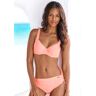 Bügel-Bikini LASCANA Gr. 38, Cup B, rot (lachs) Damen Bikini-Sets Ocean Blue mit seitlich geraffter Bikinihose Bestseller