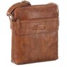 Umhängetasche GREENLAND NATURE "18bags" Gr. B/H/T: 22 cm x 25 cm x 6 cm, braun (cognac) Damen Taschen Handtaschen mit Reißverschluss-Rückfach