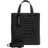 Henkeltasche LIEBESKIND BERLIN "Kroko Paper Bag Tote S" Gr. B/H/T: 20,5 cm x 25 cm x 11,5 cm, schwarz Damen Taschen Handtaschen