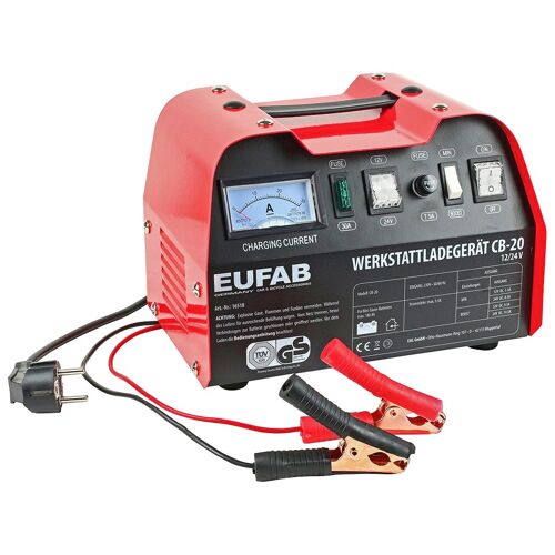 EUFAB Batterie-Ladegerät "CB-20" Ladegeräte 12 V24 V schwarz (schwarz, rot) Ladegeräte Ladegerät