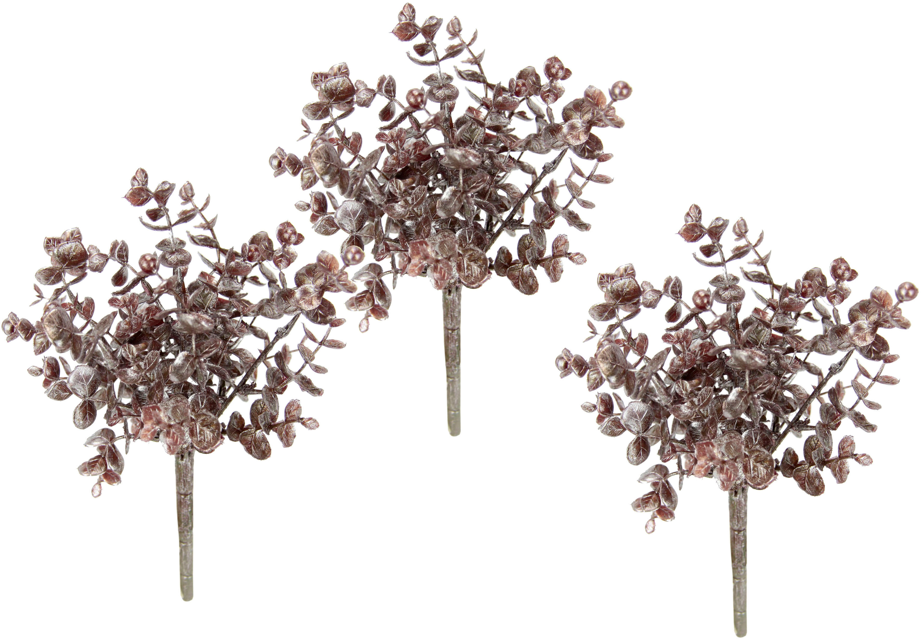 I.Ge.A. Kunstpflanze I.GE.A. "Eukalyptus" Kunstpflanzen Gr. B/H/L: 14 cm x 25 cm x 10 cm, 2 St., rot (dunkelrot) Künstliche Zimmerpflanzen künstlicher Eukalyptuszweig, Dekozweig, 2er Set