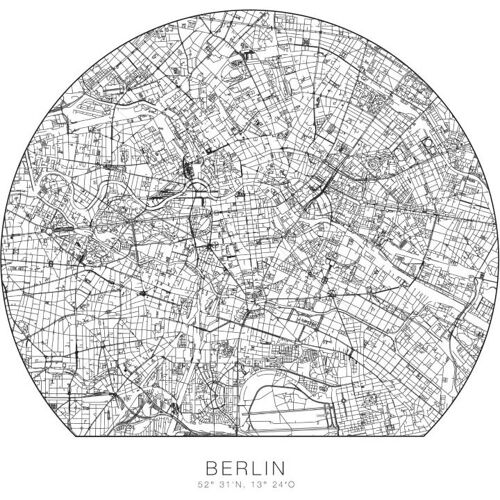 Wall-Art Wandtattoo WALL-ART „Wandaufkleber Berlin Stadtplan“ Wandtattoos Gr. B/H/T: 120 cm x 120 cm x 0,1 cm, schwarz Wandtattoos Wandsticker