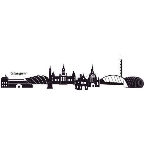 Wall-Art Wandtattoo WALL-ART „XXL Stadt Skyline Glasgow 120cm“ Wandtattoos Gr. B/H/T: 120 cm x 30 cm x 0,1 cm, schwarz Wandtattoos Wandsticker