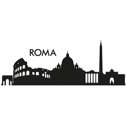 Wall-Art Wandtattoo WALL-ART „XXL Stadt Skyline Roma 120cm“ Wandtattoos Gr. B/H/T: 120 cm x 30 cm x 0,1 cm, schwarz Wandtattoos Wandsticker