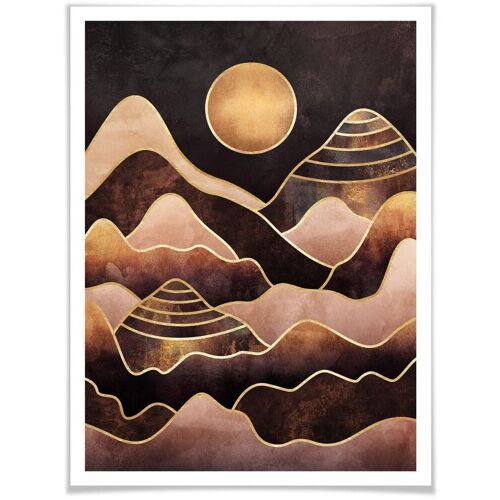 Poster WALL-ART "Sonnenuntergang" Bilder Gr. B/H/T: 80 cm x 100 cm x 0,1 cm, Sonnenuntergang, 1 St., bunt Poster