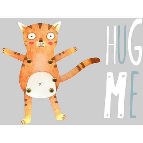 Wall-Art Wandtattoo WALL-ART „Teddy Tiger Katze Hug me“ Wandtattoos Gr. B/H/T: 100 cm x 76 cm x 0,1 cm, bunt Wandtattoos Wandsticker