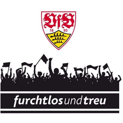Wall-Art Wandtattoo WALL-ART „VfB Stuttgart Fans mit Logo“ Wandtattoos Gr. B/H/T: 120 cm x 60 cm x 0,1 cm, bunt (mehrfarbig) Wandtattoos Wandsticker