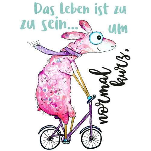 Wall-Art Wandtattoo WALL-ART „Das Leben ist zu kurz Schaf“ Wandtattoos Gr. B/H/T: 53 cm x 70 cm x 0,1 cm, bunt Wandtattoos Wandsticker