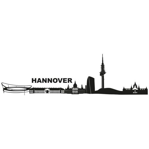 Wall-Art Wandtattoo WALL-ART „XXL Stadt Skyline Hannover 120cm“ Wandtattoos Gr. B/H/T: 120 cm x 30 cm x 0,1 cm, schwarz Wandtattoos Wandsticker