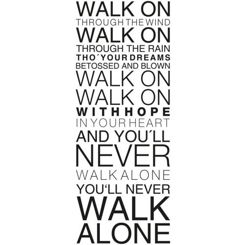 Wall-Art Wandtattoo WALL-ART „You will never walk alone“ Wandtattoos Gr. B/H/T: 70 cm x 181 cm x 0,1 cm, schwarz Wandtattoos Wandsticker