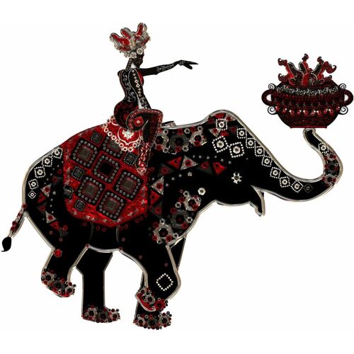 Wall-Art Wandtattoo WALL-ART „Metallic Elephant Ride“ Wandtattoos Gr. B/H: 57 cm x 50 cm, Tiere, bunt Wandtattoos Tiere