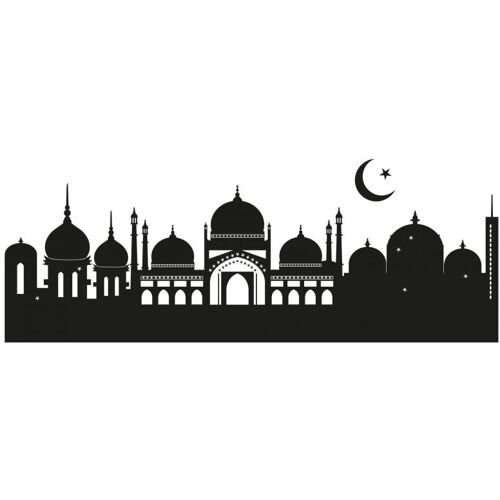 Wall-Art Wandtattoo WALL-ART „Skyline Islamische Stadt 120cm“ Wandtattoos Gr. B/H/T: 120 cm x 30 cm x 0,1 cm, schwarz Wandtattoos Wandsticker