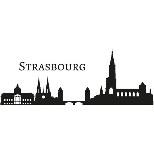 Wall-Art Wandtattoo WALL-ART „Stadt Skyline Strasbourg 120cm“ Wandtattoos Gr. B/H/T: 120 cm x 30 cm x 0,1 cm, schwarz Wandtattoos Wandsticker