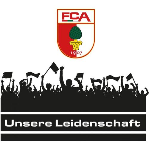 Wall-Art Wandtattoo WALL-ART „FC Augsburg Leidenschaft Fans“ Wandtattoos Gr. B/H/T: 100 cm x 54 cm x 0,1 cm, bunt (mehrfarbig) Wandtattoos Wandsticker