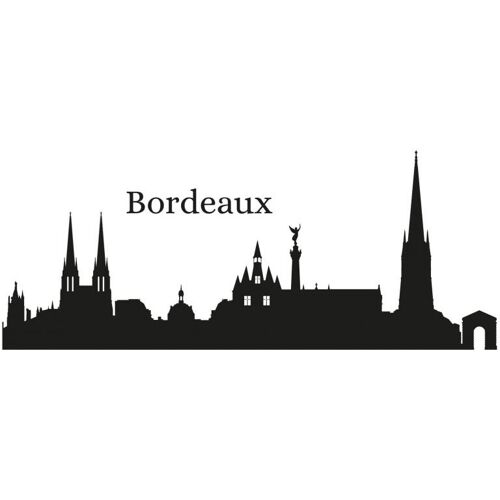 Wall-Art Wandtattoo WALL-ART „Stadt Skyline Bordeaux 120cm“ Wandtattoos Gr. B/H/T: 120 cm x 30 cm x 0,1 cm, schwarz Wandtattoos Wandsticker