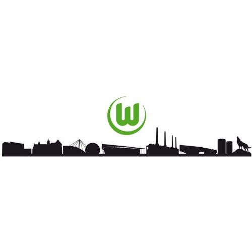 Wall-Art Wandtattoo WALL-ART „VfL Wolfsburg Skyline mit Logo“ Wandtattoos Gr. B/H/T: 200 cm x 23 cm x 0,1 cm, bunt (mehrfarbig) Wandtattoos Wandsticker