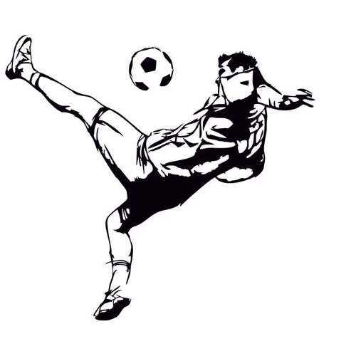 Wall-Art Wandtattoo WALL-ART „Fußball Kicker Aufkleber“ Wandtattoos Gr. B/H/T: 100 cm x 92 cm x 0,1 cm, schwarz Wandtattoos Wandsticker