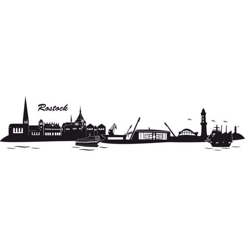 Wall-Art Wandtattoo WALL-ART „Hansa Rostock Skyline mit Logo“ Wandtattoos Gr. B/H/T: 180 cm x 40 cm x 0,1 cm, bunt (mehrfarbig) Wandtattoos Wandsticker