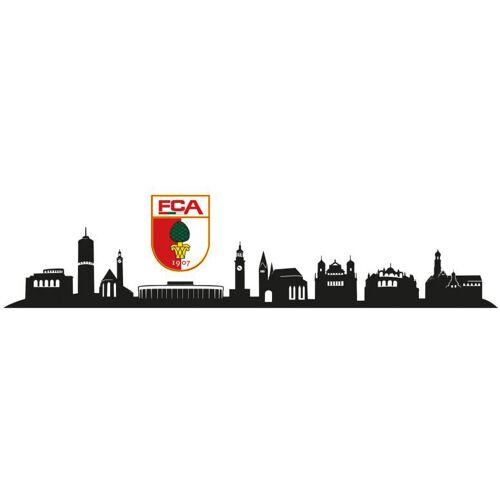 Wall-Art Wandtattoo WALL-ART „FC Augsburg Skyline mit Logo“ Wandtattoos Gr. B/H/T: 140 cm x 23 cm x 0,1 cm, bunt (mehrfarbig) Wandtattoos Wandsticker