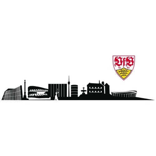 Wall-Art Wandtattoo WALL-ART „VfB Stuttgart Skyline mit Logo“ Wandtattoos Gr. B/H/T: 260 cm x 42 cm x 0,1 cm, bunt (mehrfarbig) Wandtattoos Wandsticker