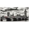 Wandbild ARTLAND "London Westminster Bridge & Red Buses" Bilder Gr. B/H: 150 cm x 75 cm, Leinwandbild Großbritannien, 1 St., schwarz Kunstdrucke