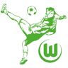 Wandtattoo WALL-ART "VfL Wolfsburg Fußballspieler" Wandtattoos Gr. B/H/T: 90 cm x 83 cm x 0,1 cm, -, grün Wandtattoos Sprüche