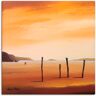 Leinwandbild ARTLAND "Abend II" Bilder Gr. B/H: 70 cm x 70 cm, Strand, 1 St., orange Leinwandbilder