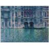 Glasbild ARTLAND "Der Palazzo de Mula in Venedig. 1908" Bilder Gr. B/H: 80 cm x 60 cm, Glasbild Italien Querformat, 1 St., blau Glasbilder