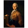 Leinwandbild ARTLAND "Bildnis Leopold Mozart. Um 1765" Bilder Gr. B/H: 60 cm x 80 cm, Menschen, 1 St., schwarz Leinwandbilder